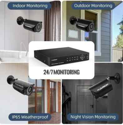 Floureon Security Camera NTSC System AHD Cameras, 1080P, 8CH DVR