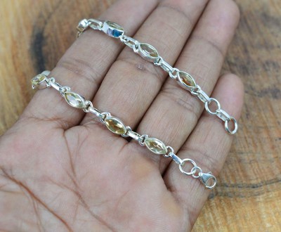 Yellow Citrine,925 Sterling Silver 
