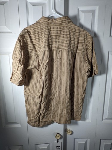 REI Herren Kurzarm Freizeit Outdoor Hemd - Beige Streifen, Viskose, Gr. MD H751A - Bild 7 von 8