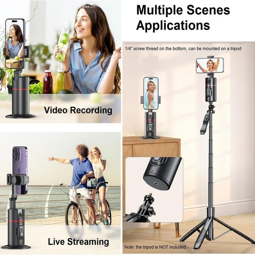 Auto Face Tracking Tripod 360° Rotating Auto Tracking Phone Stand Smart Shooting - Picture 8 of 11