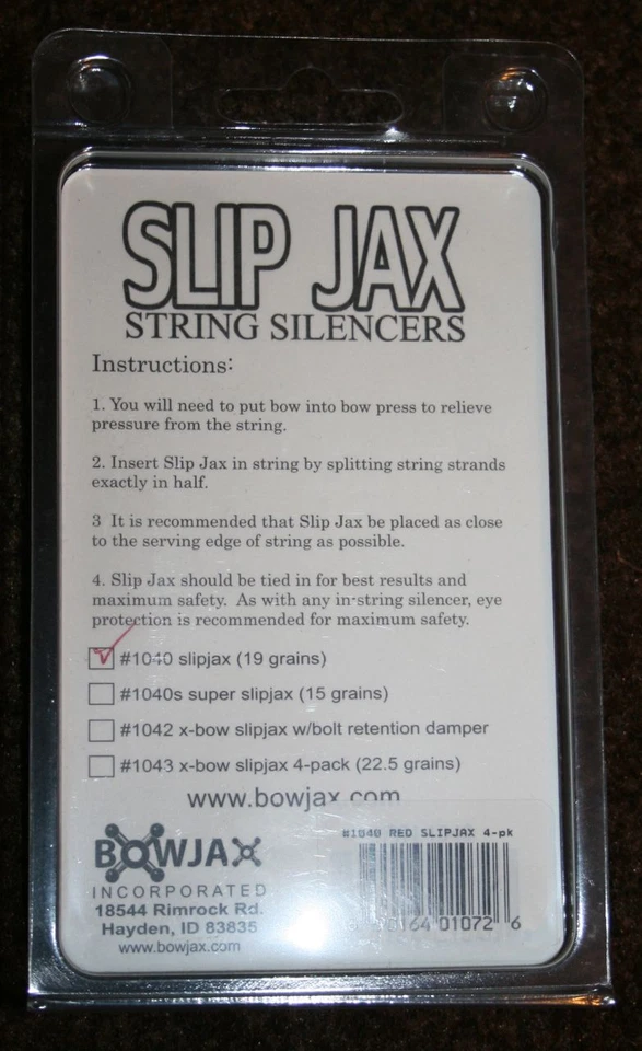 BowJax Slip Jax string silencer 1040 red new 4 pack 19 grain - Image 3 of 3