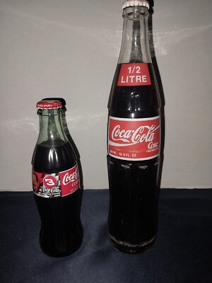 1/2 Leader And 8 Oz (Dale Earnhardt)  Glass Coca Cola Bottles