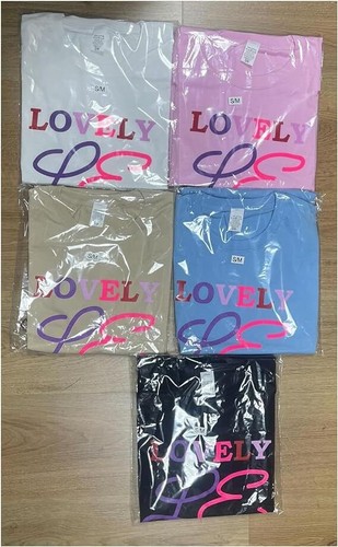 Ladies Short Sleeve Stretchy Oversized Lovely Slogan Print Party Wear TShirt Top - Picture 11 of 11