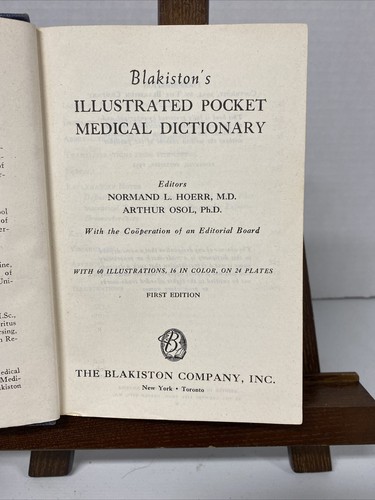 Illustrated Pocket Medical Dictionary Second Edition Blakiston's 1960 Hardcover - Picture 6 of 12