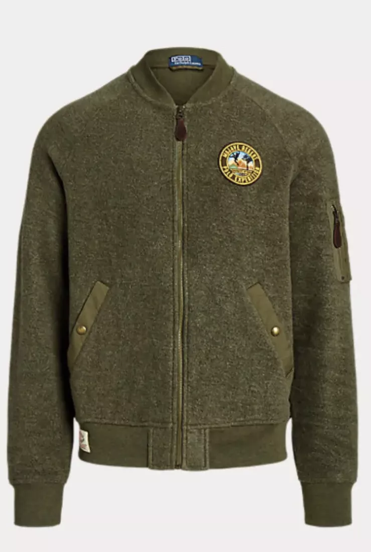 Polo homme Ralph Lauren veste de bombardier polaire Mojave désert OD grande pdsf neuve avec étiquettes