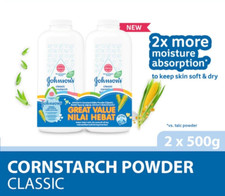 Johnson's Baby Powder Classic Cornstarch 500g / 17.6 oz 2X500gm 