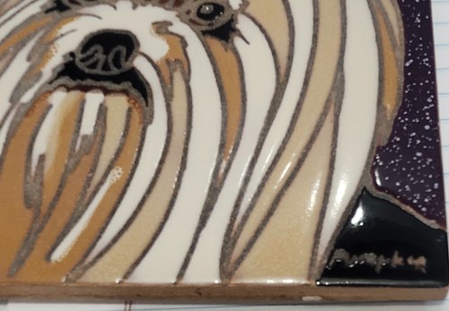 Azulejo pintado a mano para perro maltés por azulejo de calabaza 6 x 6" - Imagen 4 de 4