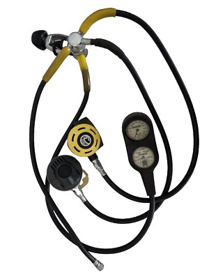 SCUBA Tusa Regulator with Gauges,  Accessory Hose and 2 Second Stage Mouth Piece