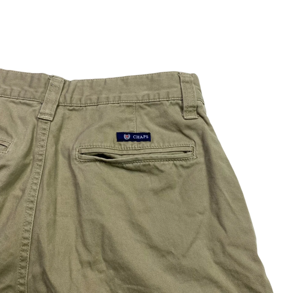 Ralph Lauren Chaps Cargo Chino Shorts Mens Size 29 Khaki Wash Twill Flat Front - Image 3 of 4