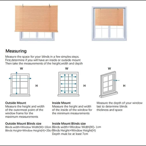 Raffrollos Bambus Sichtschutz Für Den Außenbereich Sonnenschutz Fenster Braun 1X - Bild 4 von 12