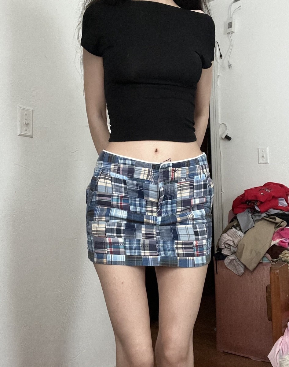 vintage y2k american eagle plaid mini skirt size patchwork