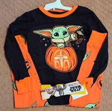 NEW Star Wars Boy's 2 Piece Halloween Yoda Pajama Set Size 6