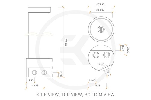EKWB EK-RES X3 250 RGB PC Water Cooling Reservoir Black Acetal - 第 13/13 張圖片