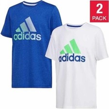 NEW Adidas Youth Boy's 2-Pack Performance Tee, Royal Blue / White, XL 18-20 