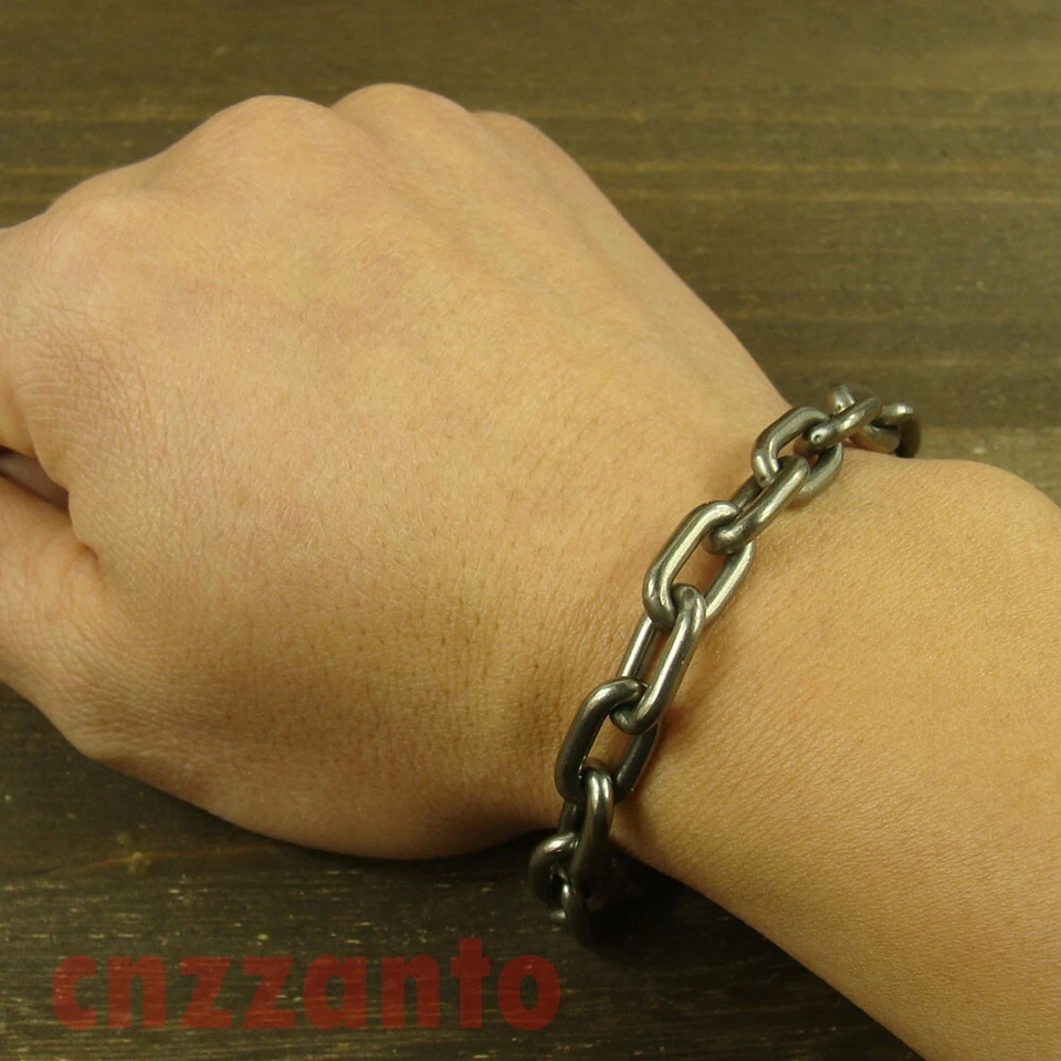 Heavy duty Pure Titanium Ti 9.5mm width anti allergy Bracelet Hand Chain H896 - Image 2 of 4