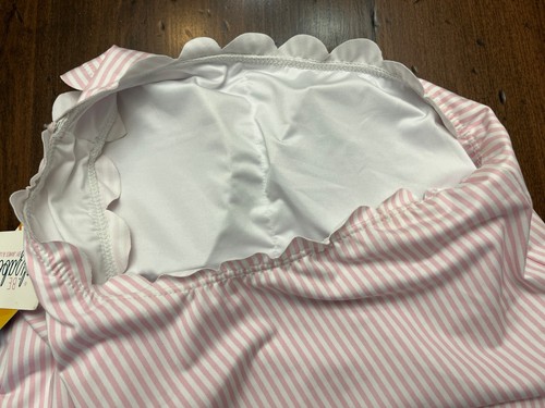 Be Elizabeth James & Lottie Scalloped Swimsuit Pink Stripe 14 Modest Southern - Picture 7 of 9