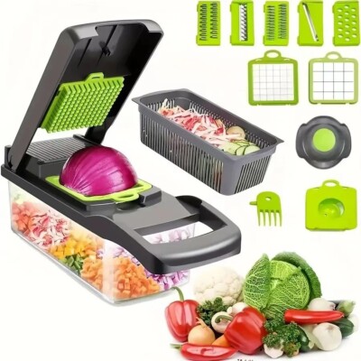 Vegetable Cutter Food Chopper 16 IN1 Mandoline Slicer Grater Cheese Onion Fries