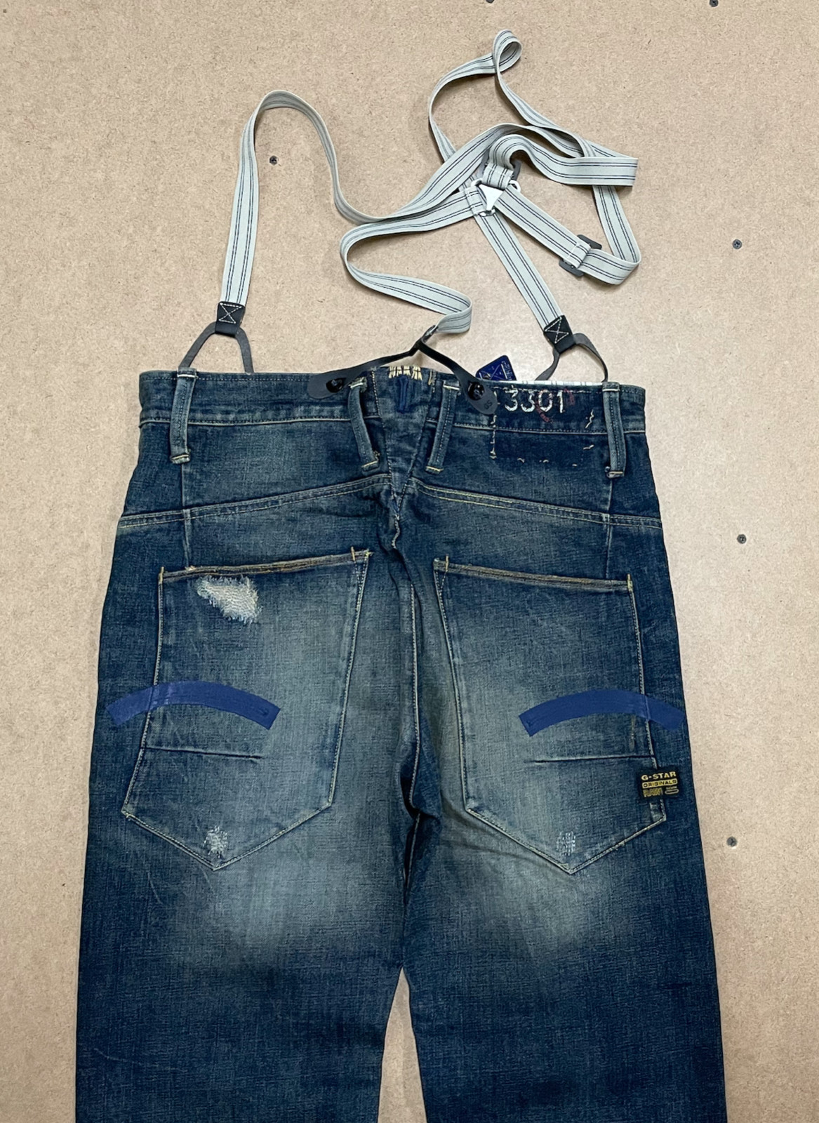 G-STAR RAW ESSENTIAL SUSPENDER HANK FAIRWAY LOOSE GRUNGE WASH W31 L30 thumbnail 9
