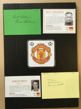 Signed card & unsigned picture of HAROLD BRATT the MANCHESTER UNITED footballer