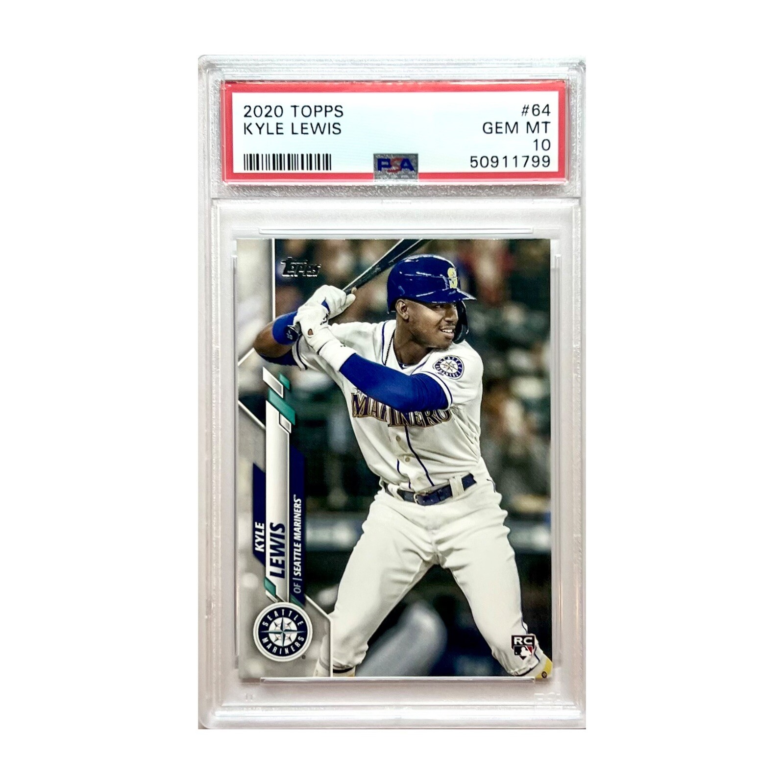 Kyle Lewis 2020 Topps #64 RC Rookie PSA 10 Mariners ROY