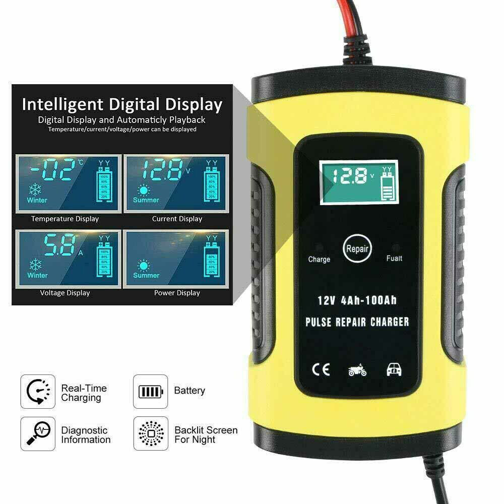 Smart Trickle Car Battery Charger Automatic Jump Starter Pulse Repair