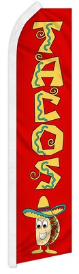 2 Pack Tacos Swooper Feather Flutter Advertising Flag Mexican Food Flag 100D