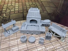 7 Piece Blacksmith's Forge and Workshop Set Miniature Scenery Terrain 3D Printed