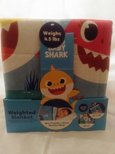 Baby Shark Kids Weighted Blanket, 4.5lb, 36 x 48 Nip Pink Fong Plush