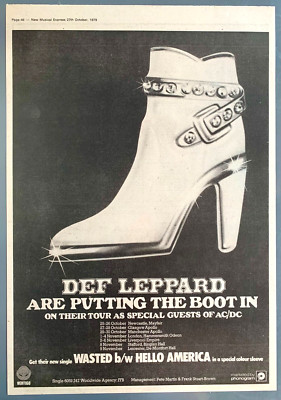 DEF LEPPARD 1979 vintage POSTER ADVERT UK CONCERT TOUR Putting The Boot ...