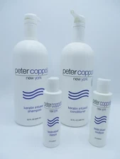 PETER COPPOLA KERATIN INFUSED SHAMPOO & CONDITIONER 33 OZ & TRAVEL  4 BOTTLES