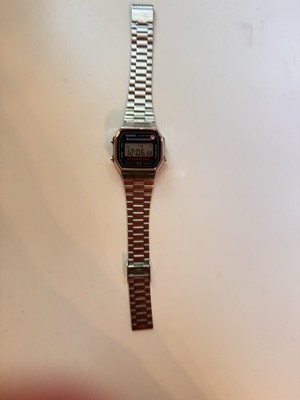 Casio A168 Digital Watch 3298 Alarm Works Light Works Great Vintage Style 