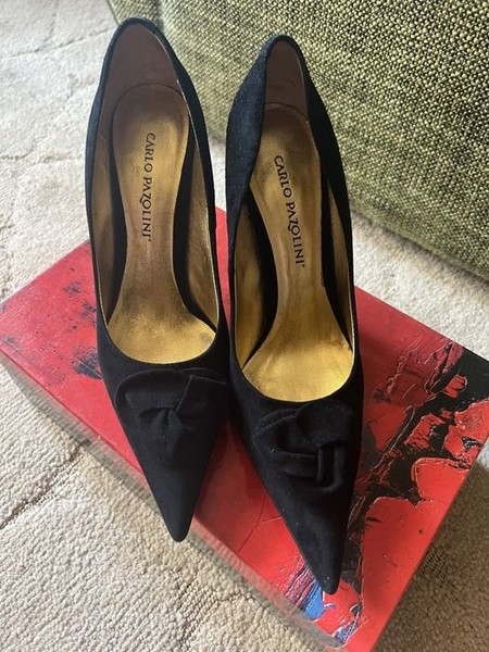 Women Heels Black Suede 36 #8DUD