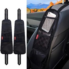 Car Seat Side Organizer, Auto Seat Storage Hanging Bag, Phones, Drink, 2 Pack