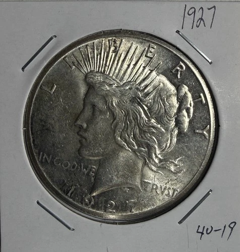 1927 Peace $1 - 90% Silver - Scratched - (40-19)
