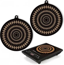 2 PCS Thermochromic Silicone Induction Cooktop Protector Mat - Non-Slip Induc...