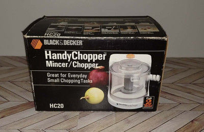 Vintage 1987 Black & Decker Handy Chopper HC20 Mincer/Chopper w/Box Tested
