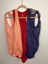 Athleta Women's Medium Tops Bundle, Bright Red, Orange, Blue