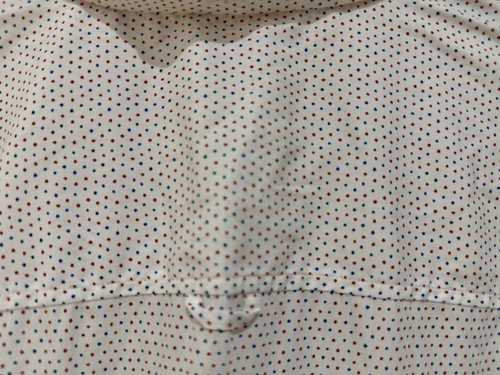 €225 NWT Band of Outsiders Chambray White Polka Dot Trapped Pocket Shirt 16" - Picture 7 of 8