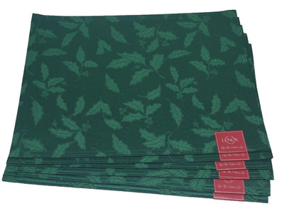 Lenox Holly Damask Green Placemats Set Of 6 Plus Extra Please Read Description 