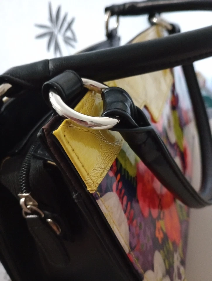 Cartera Miche Clásica SOLO CONCHA Se Adapta a Bolso Clásico SABRINA Retro Flor Borde Amarillo Foto 3 de 4