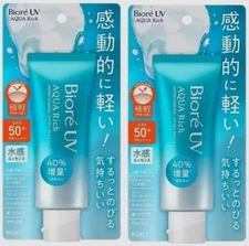 *2 Pack* KAO Biore UV Aqua Rich Watery Essence Sunscreen SPF50+ PA++++ 70g Japan