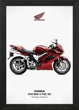 Honda VFR 800 V-TEC RC Motorcycle S Framed Wall Art Poster Canvas Print Picture