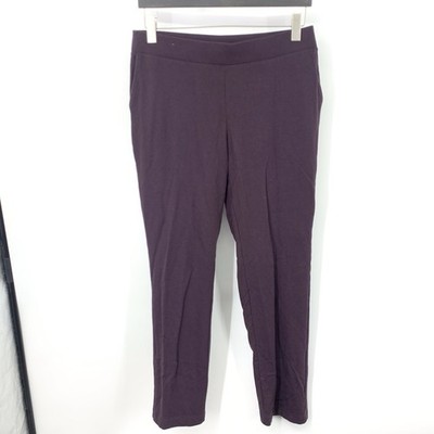 J Jill Women Size Medium Pants Purple Slim Skinny Ponte Leggings Affinity Terry