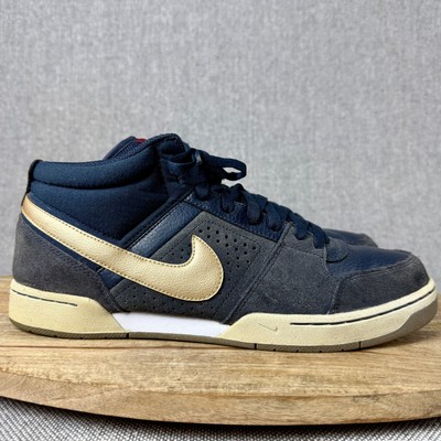Nike Renzo 2 Mid Shoes Mens Size 11.5 Blue Gold Skateboard Sneakers 525617-476