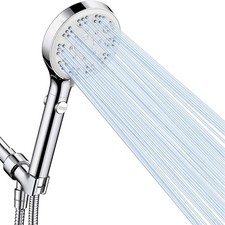 High Pressure Shower Head with ON/Off Pause Switch Button, 5 Mode Handheld Showe