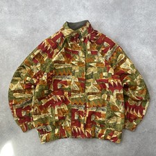 Pierre Lamonte Festival Jacket Women's XL 90s Vintage Abstract Windbreaker, Red