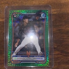 2026 Bowman Jonah Tong Chrome Neon Green Mojo Refractor /99 Rookie Card #65 Mets