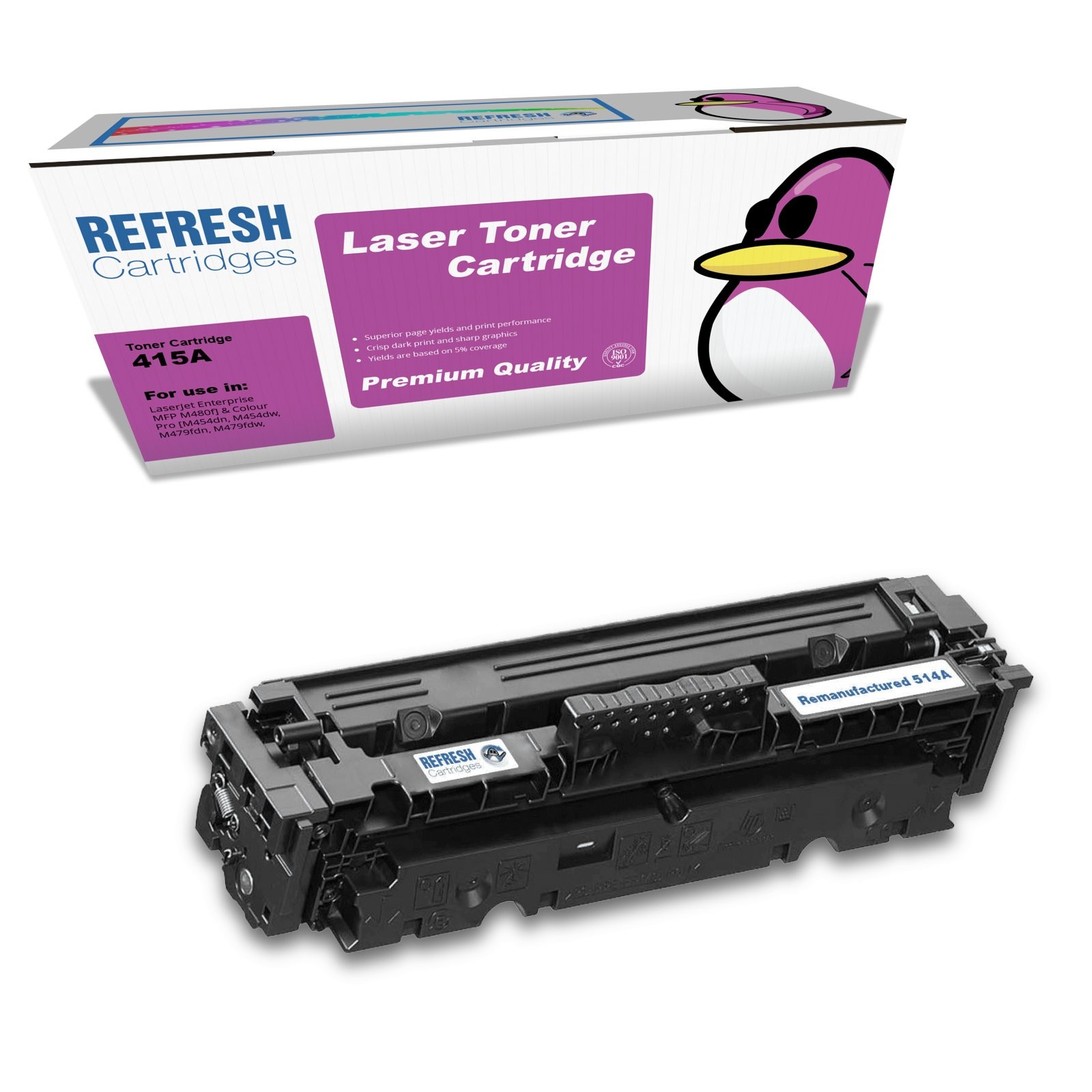 Refresh Cartridges Magenta 415A Toner Compatible With HP Printers (W2033A)