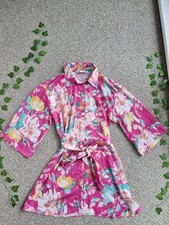 Zara Pink Floral Belted Button-Up Shirt Dress