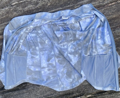 Athleta Hoodie Damen klein grau durchgehender Reißverschluss sportlich Laufen Training Daumenloch - Bild 10 von 10